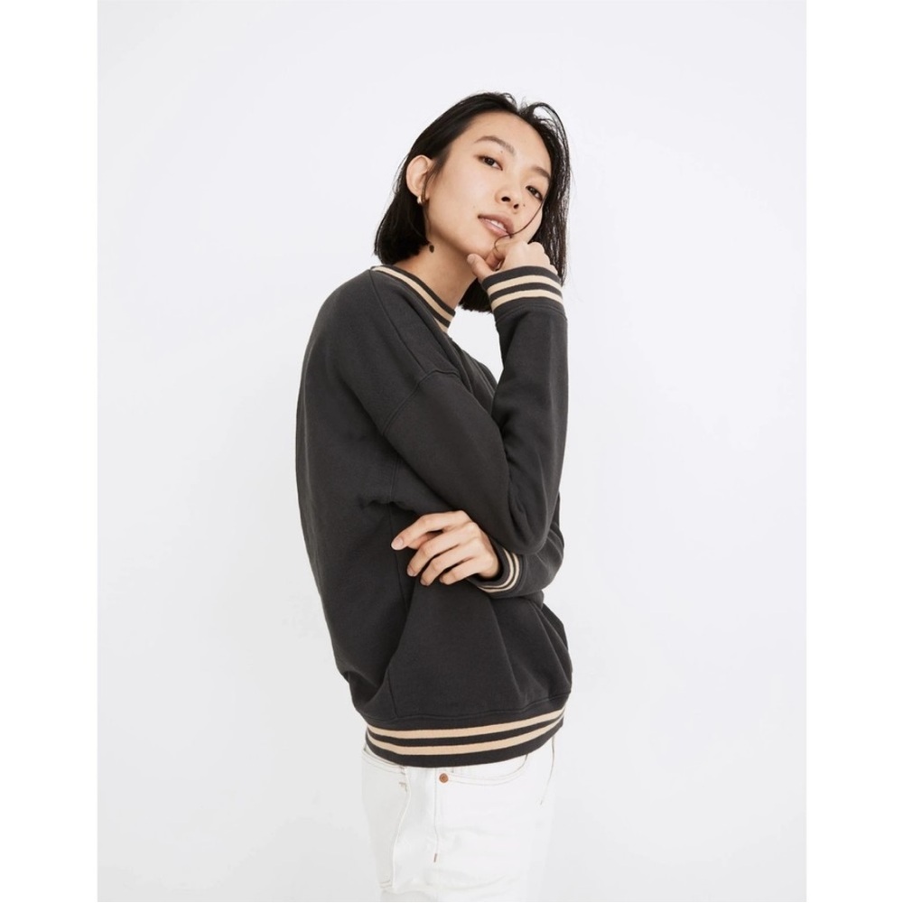 Madewell Sweatshirt, Size Medium, Black/Tan - Picture 5 of 11